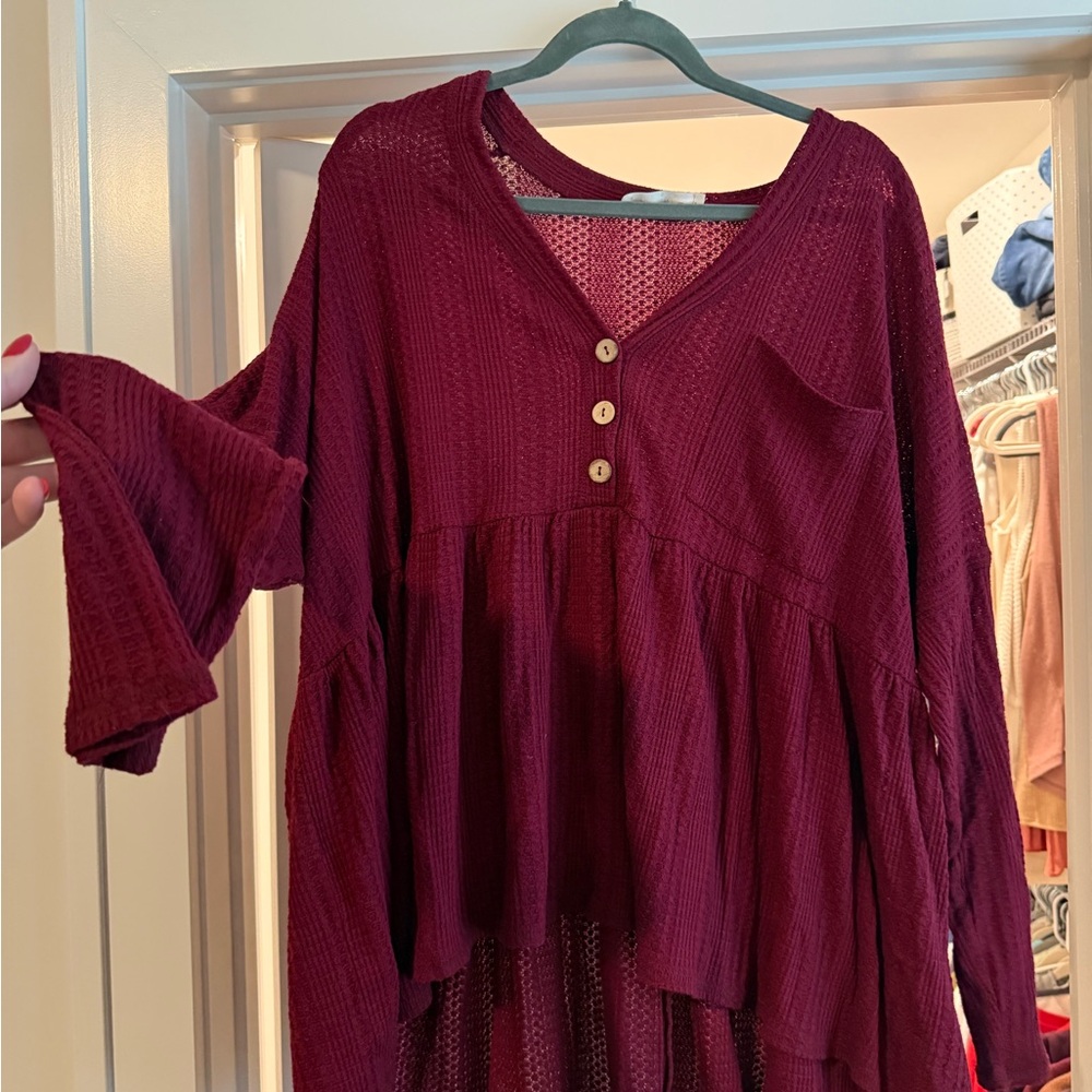 ARULA Burgundy Women's Sweater